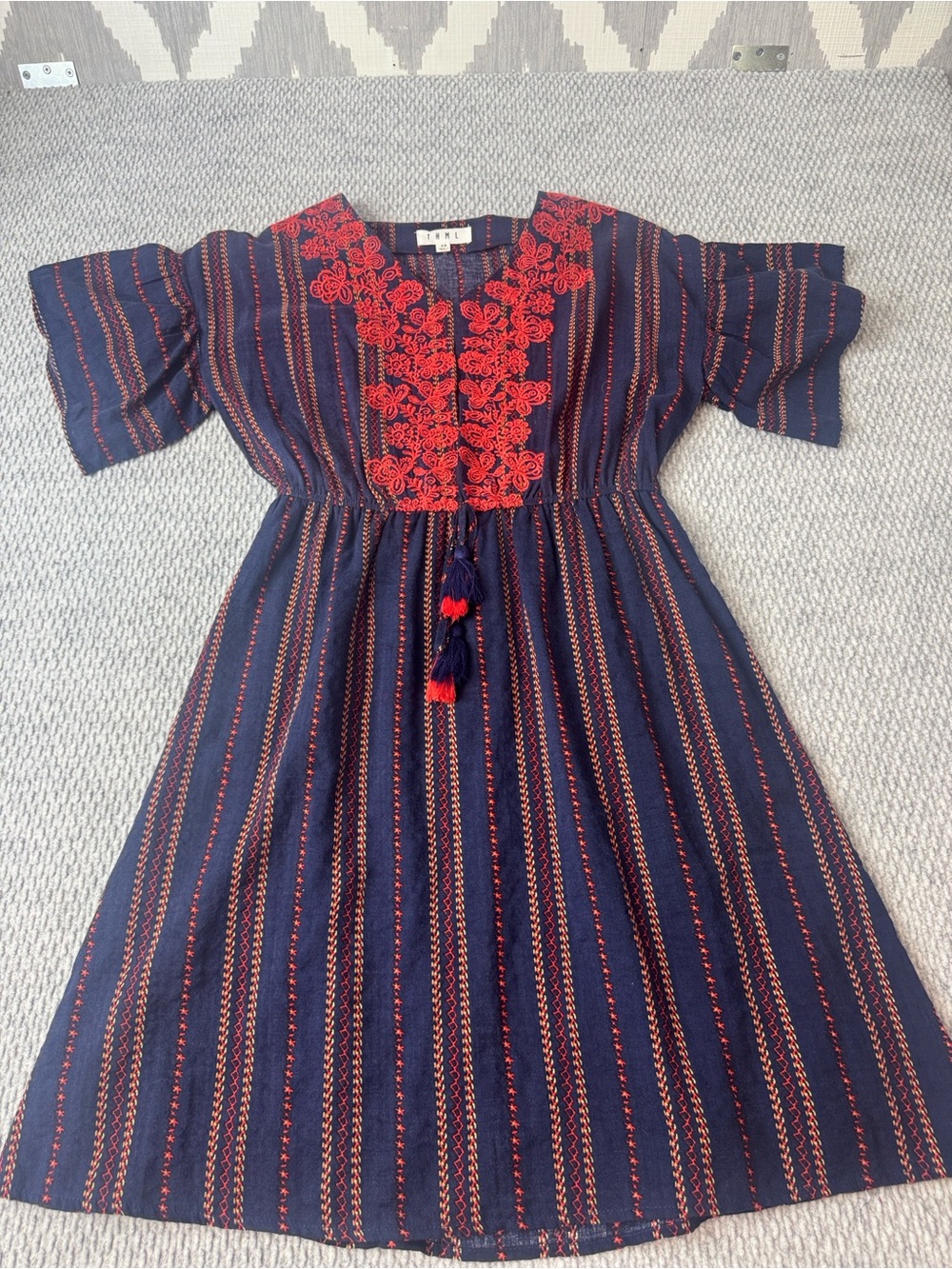 THML Dress Sz XS Navy Red